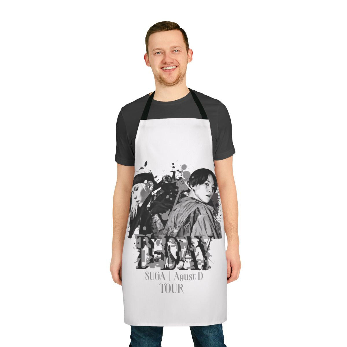Suga-inspired apron featuring the Daechwita D Day concert design