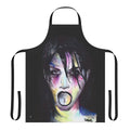Apron with an open mouth design, suggesting a sensual or intimate theme.