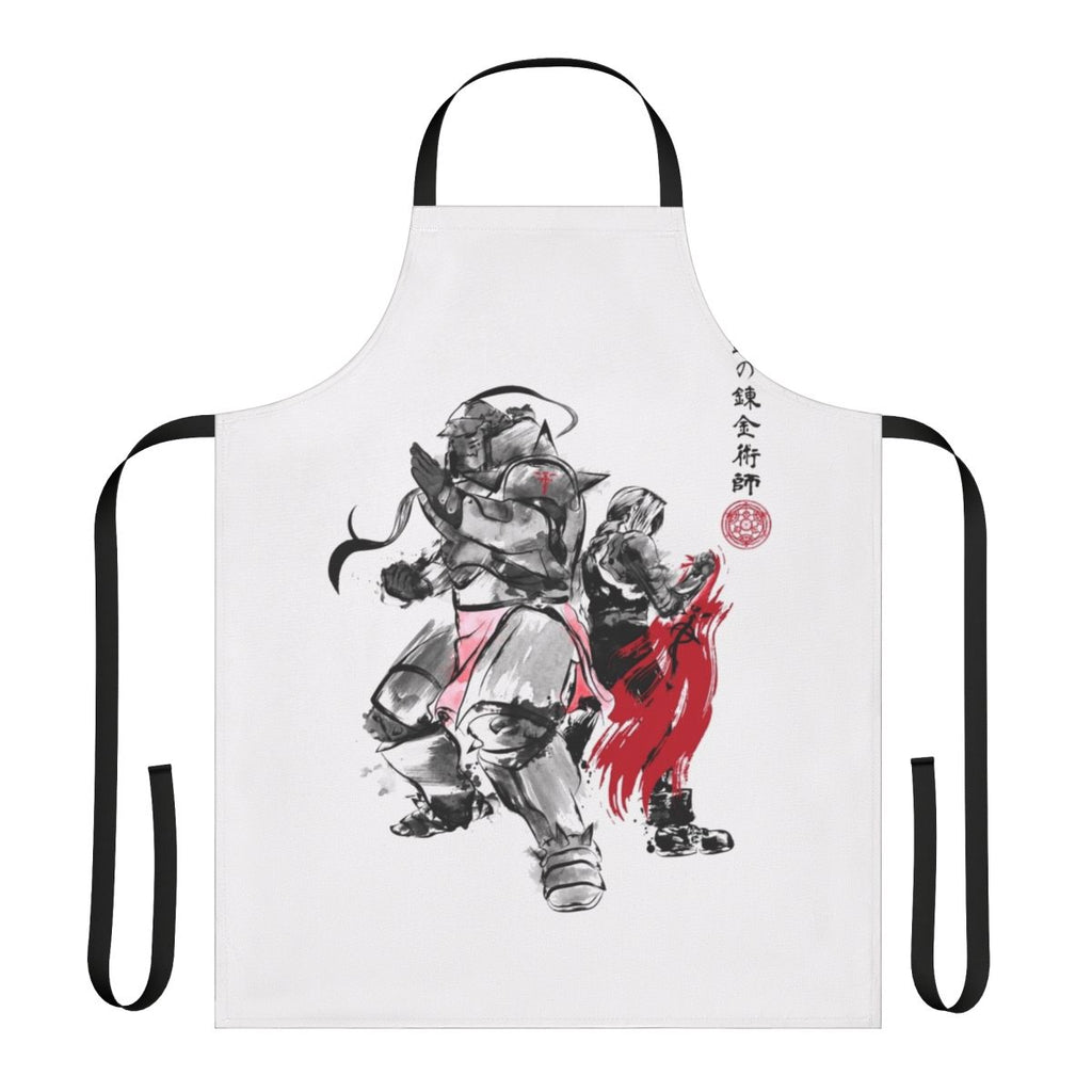 Sumi E style apron featuring characters from the anime Fullmetal Alchemist: Brotherhood