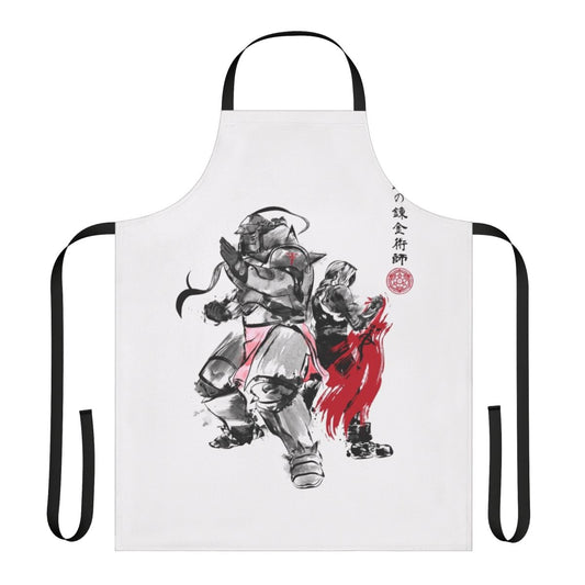 Sumi E style apron featuring characters from the anime Fullmetal Alchemist: Brotherhood