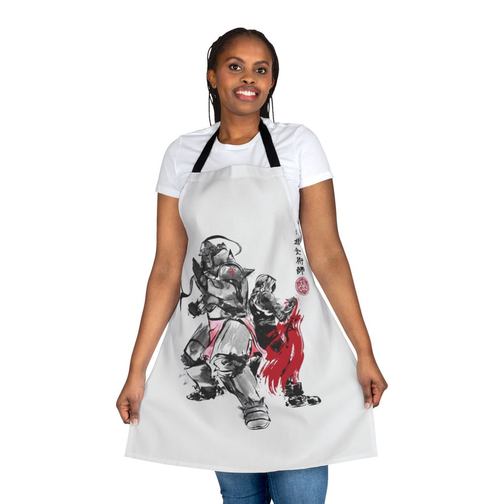 Sumi E style apron featuring characters from the anime Fullmetal Alchemist: Brotherhood
