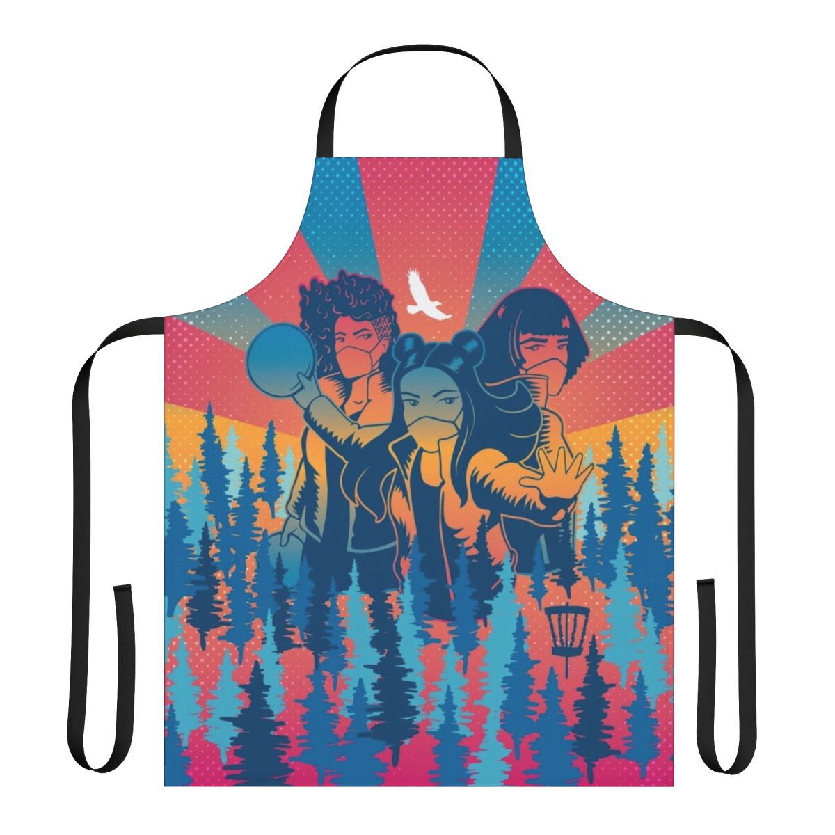 Summer Furies Apron featuring a vibrant, fiery design for cooking, grilling, and barbecuing