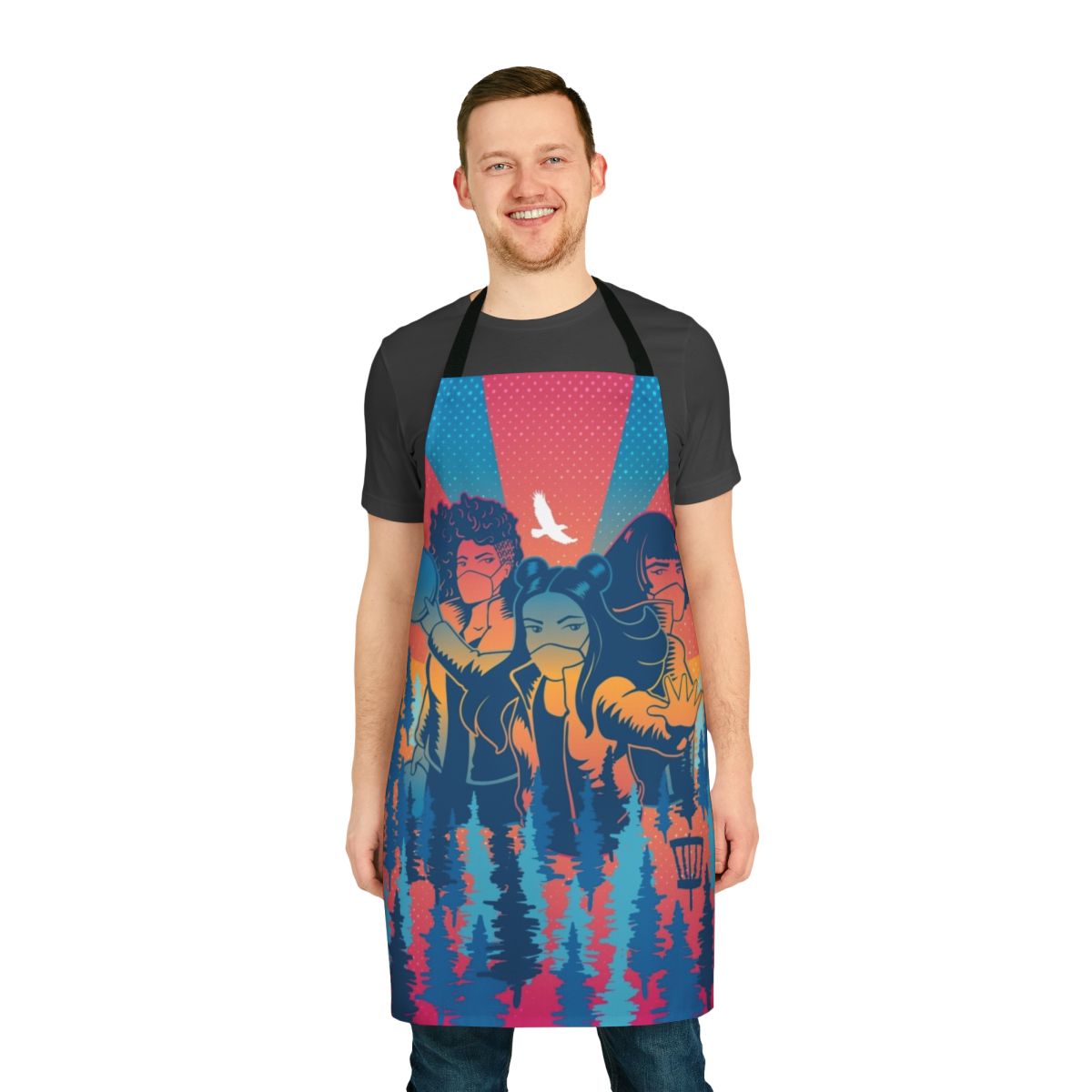 Summer Furies Apron featuring a vibrant, fiery design for cooking, grilling, and barbecuing
