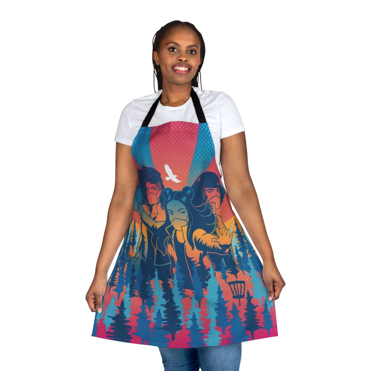 Summer Furies Apron featuring a vibrant, fiery design for cooking, grilling, and barbecuing