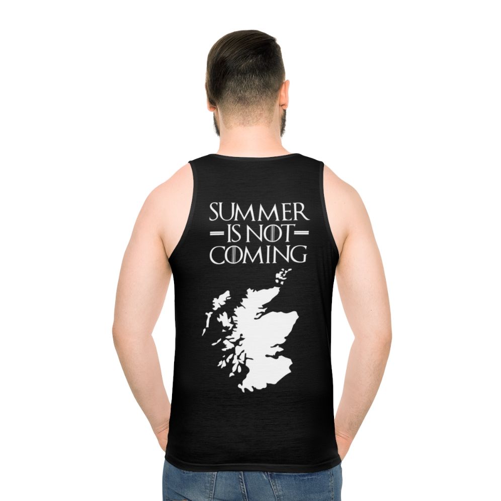 Summer Is Not Coming Scotland White Text Unisex Tank Top