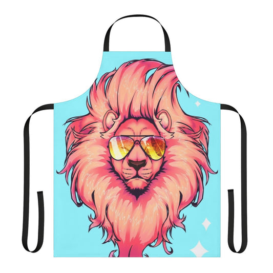 Colorful summer lion-themed apron featuring a cartoon character design
