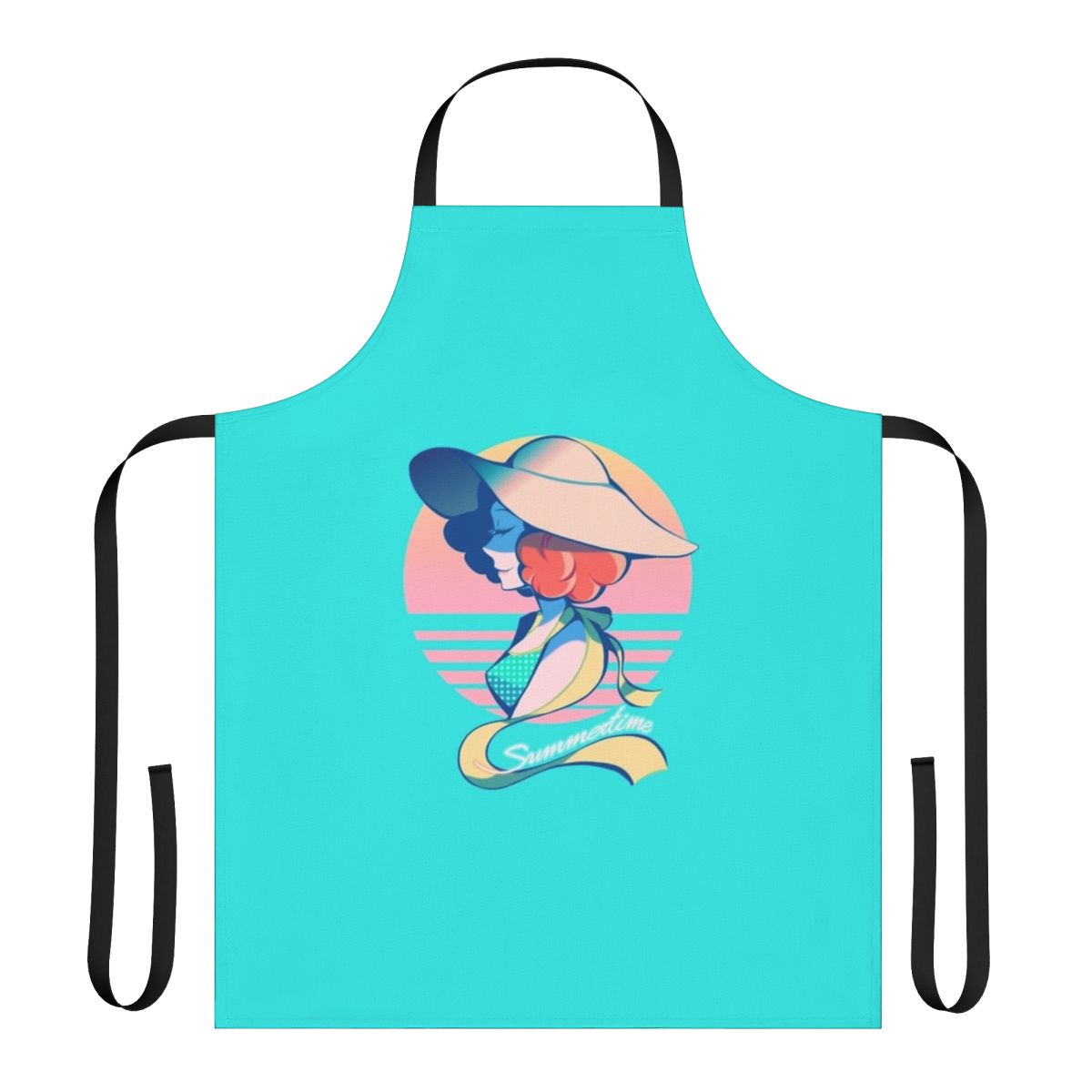 A stylish apron inspired by the character Haru Okumura from the popular anime and video game series Persona 5.