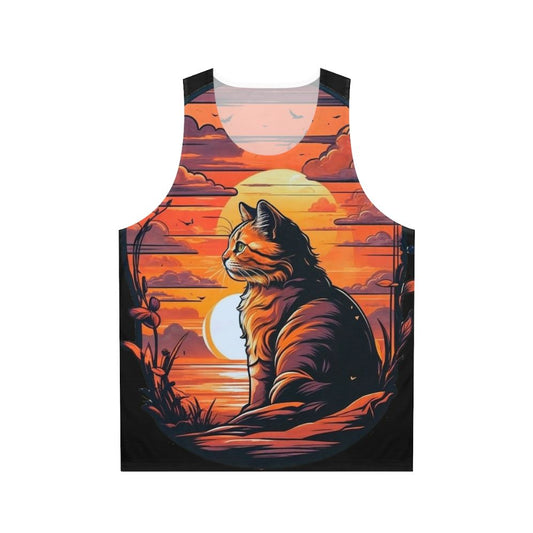 Sunset Cat Unisex Tank Top