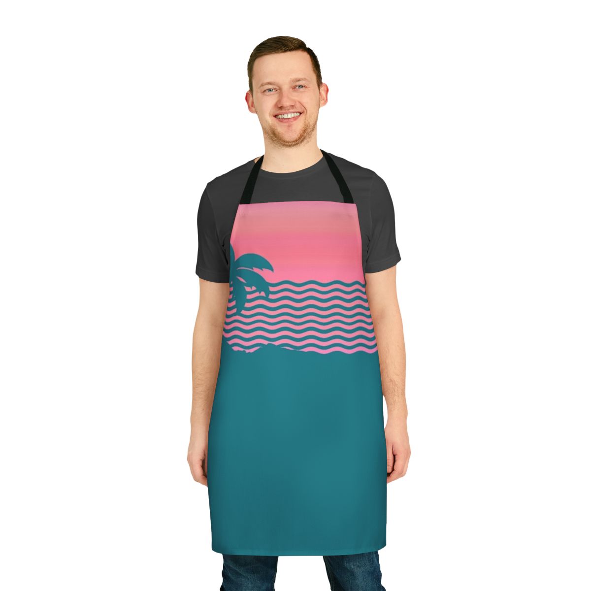 Sunset fade aesthetic apron featuring a gradient fade effect inspired by indie music and vaporwave styles
