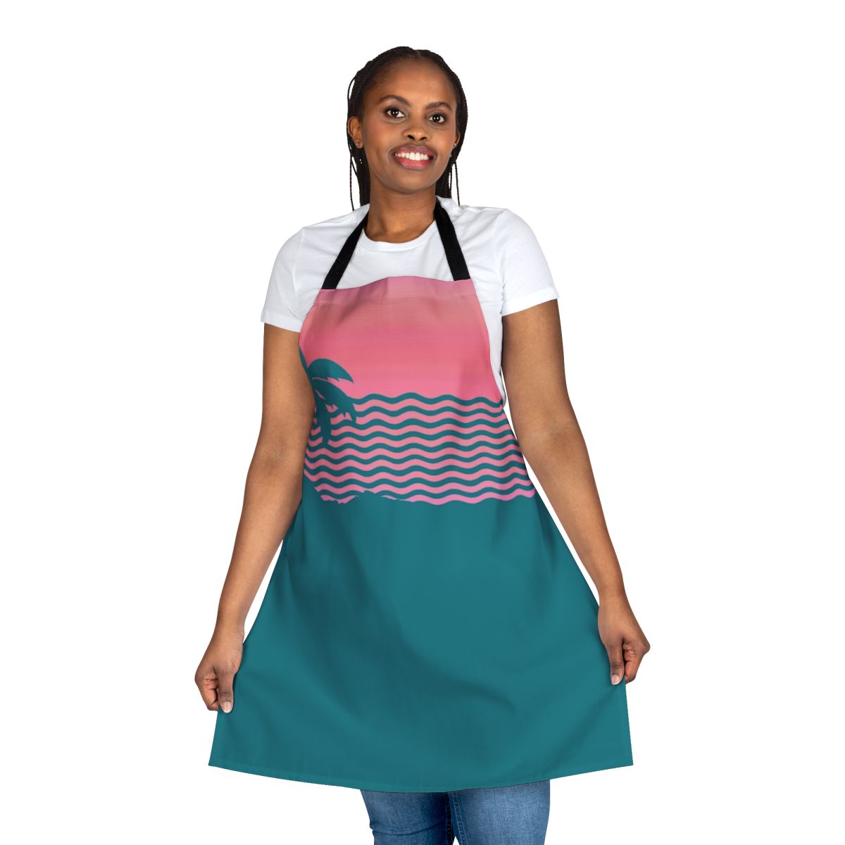 Sunset fade aesthetic apron featuring a gradient fade effect inspired by indie music and vaporwave styles