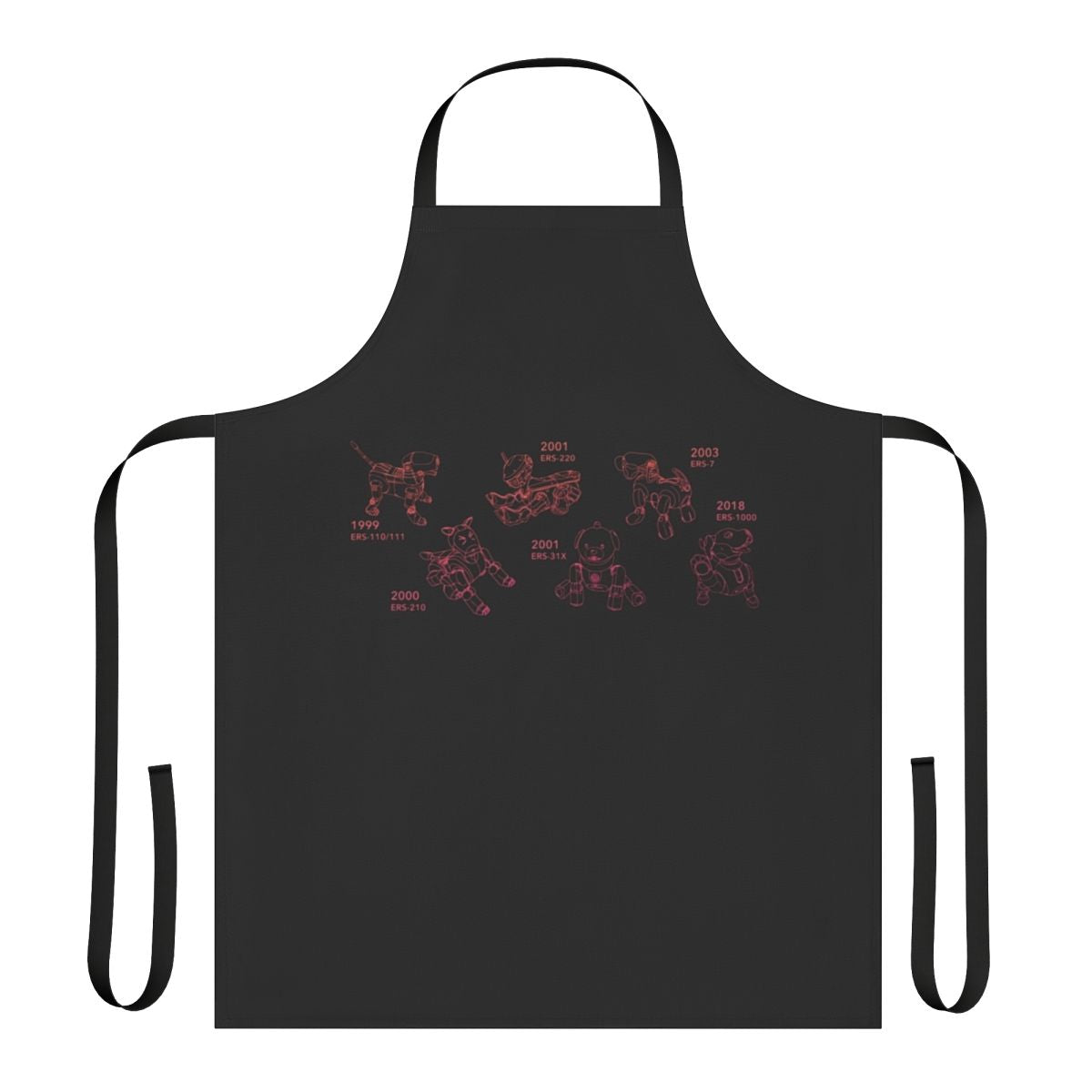Sunset graphic apron with aibo robot dog design