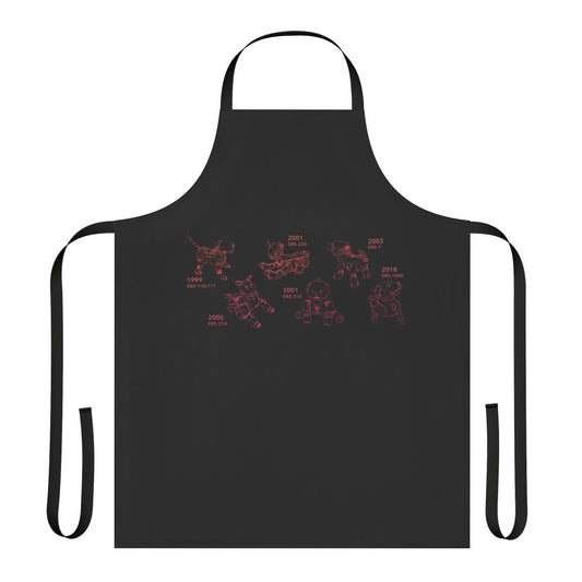 Sunset graphic apron with aibo robot dog design