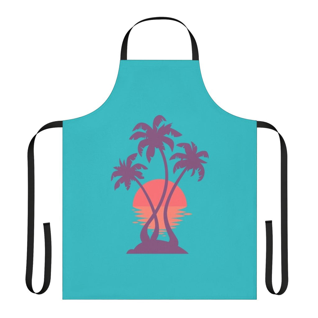 Sunset palm tree design on apron