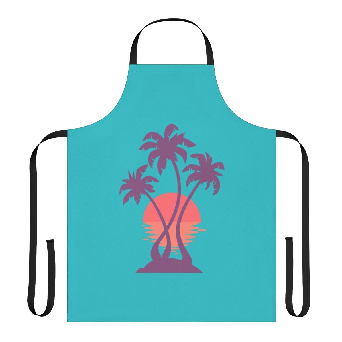 Sunset palm tree design on apron