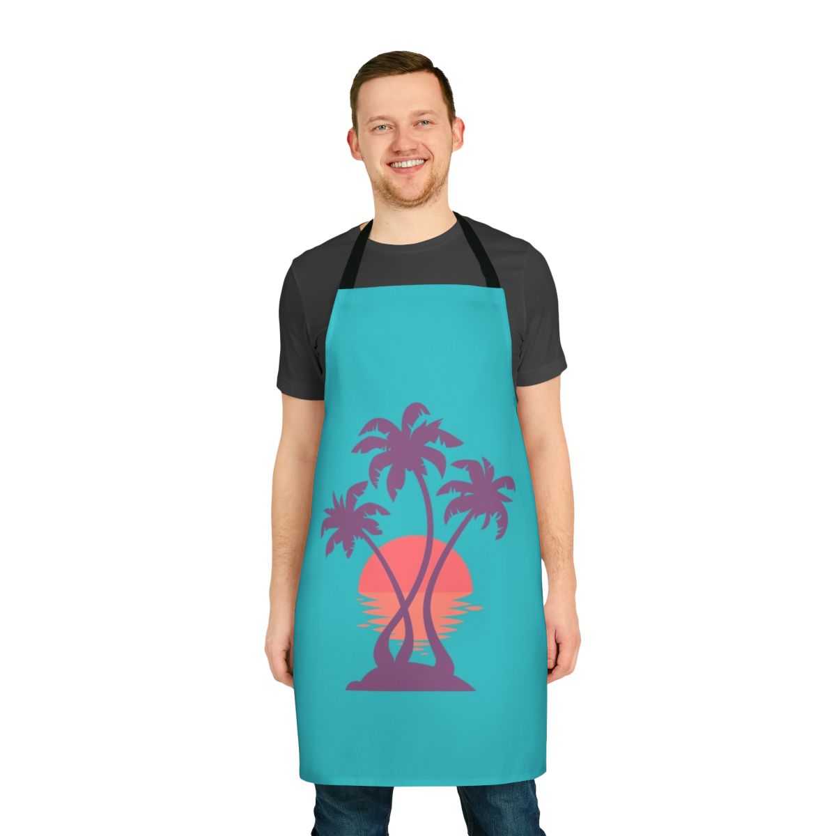 Sunset palm tree design on apron