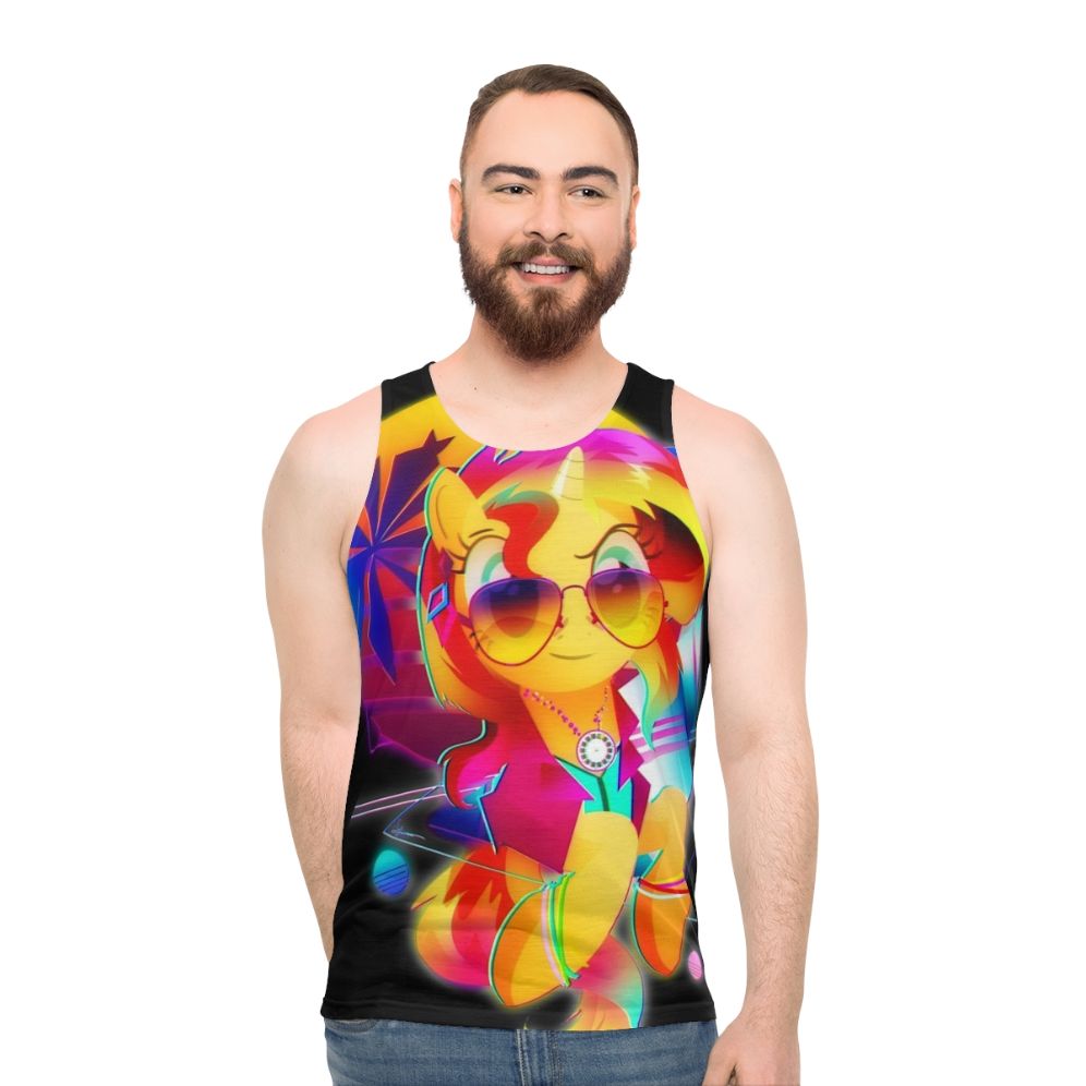Sunset Shimmer Synthwave Unisex Tank Top