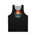 Sunset and surfer unisex tank top