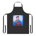 Super hero taco apron featuring a cartoon character eating tacos
