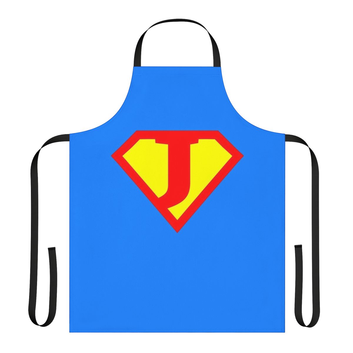 Super Letter Alphabet Apron featuring a collage of superhero-inspired letters A to Z