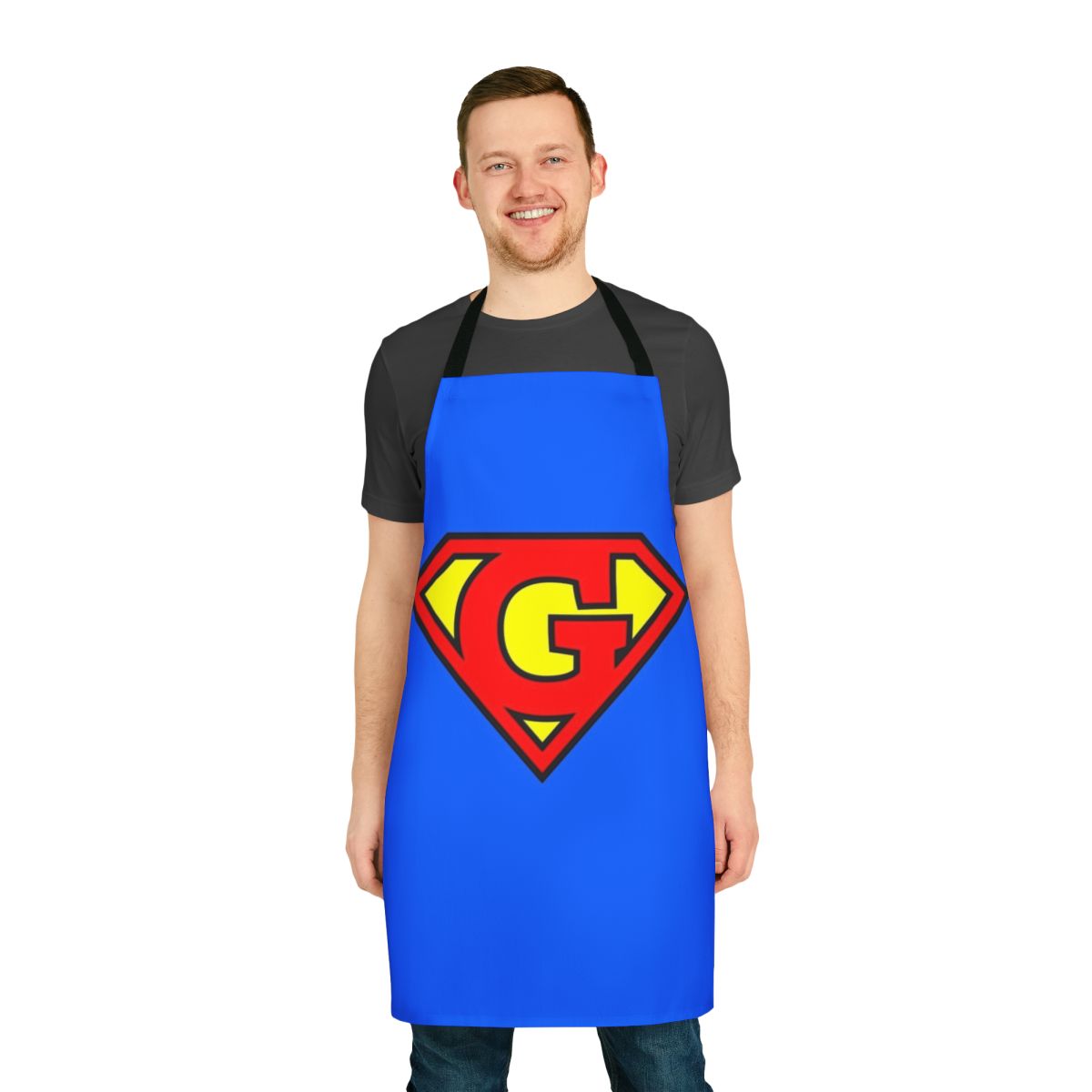 Super Letter Initial Apron - Superhero Themed Kitchen Accessory
