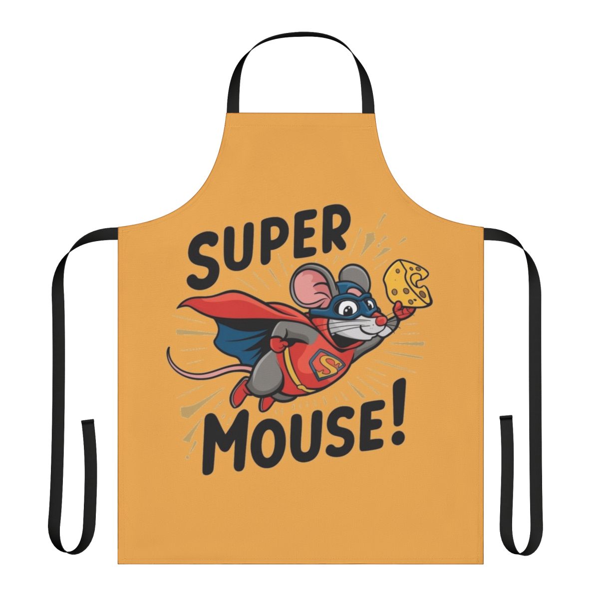 A super mouse wearing a heroic apron, ready to take on culinary challenges.