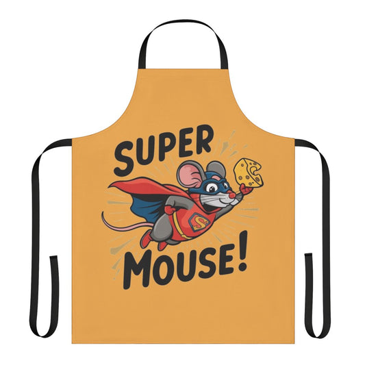 A super mouse wearing a heroic apron, ready to take on culinary challenges.