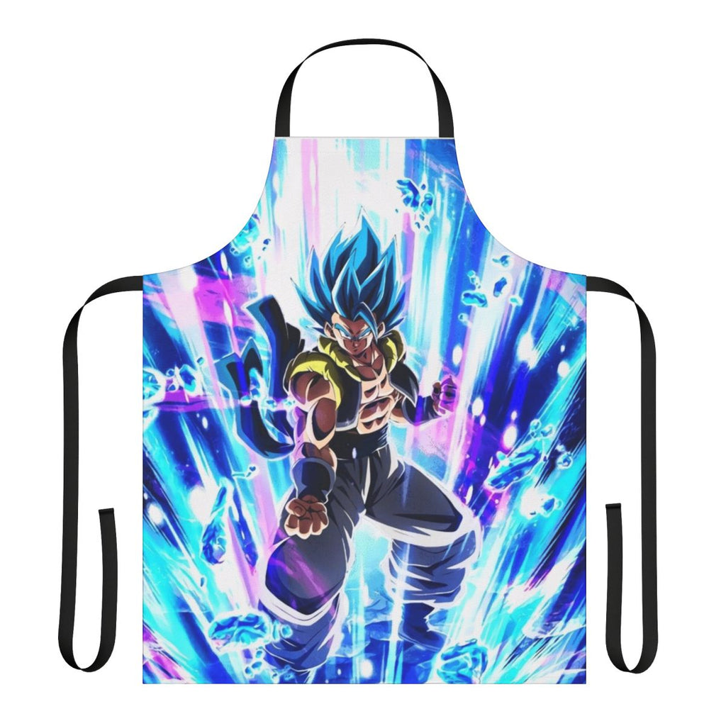 Super Sayajin Blue inspired apron featuring Gogeta from Dragon Ball Super