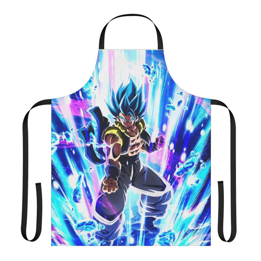 Super Sayajin Blue inspired apron featuring Gogeta from Dragon Ball Super