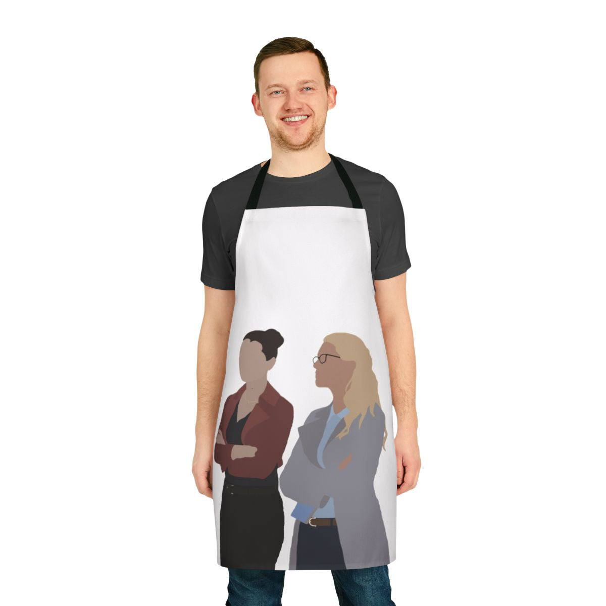 Supergirl-themed apron featuring Kara Danvers and Lena Luthor