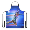 Superhero-themed apron with vibrant colors and designs