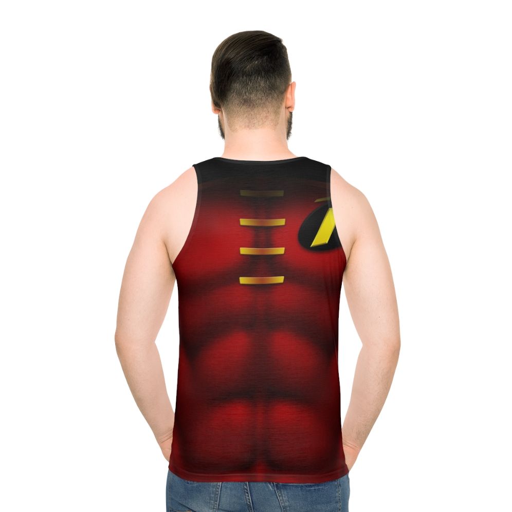 Superhero art unisex tank top with Robin design