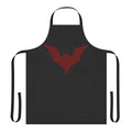 Vibrant red apron with a graphic bat design, perfect for superhero, geeky, or Halloween cosplay