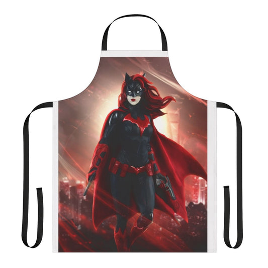 Batwoman themed apron featuring Kate Kane, the lesbian superhero from the DC Comics universe