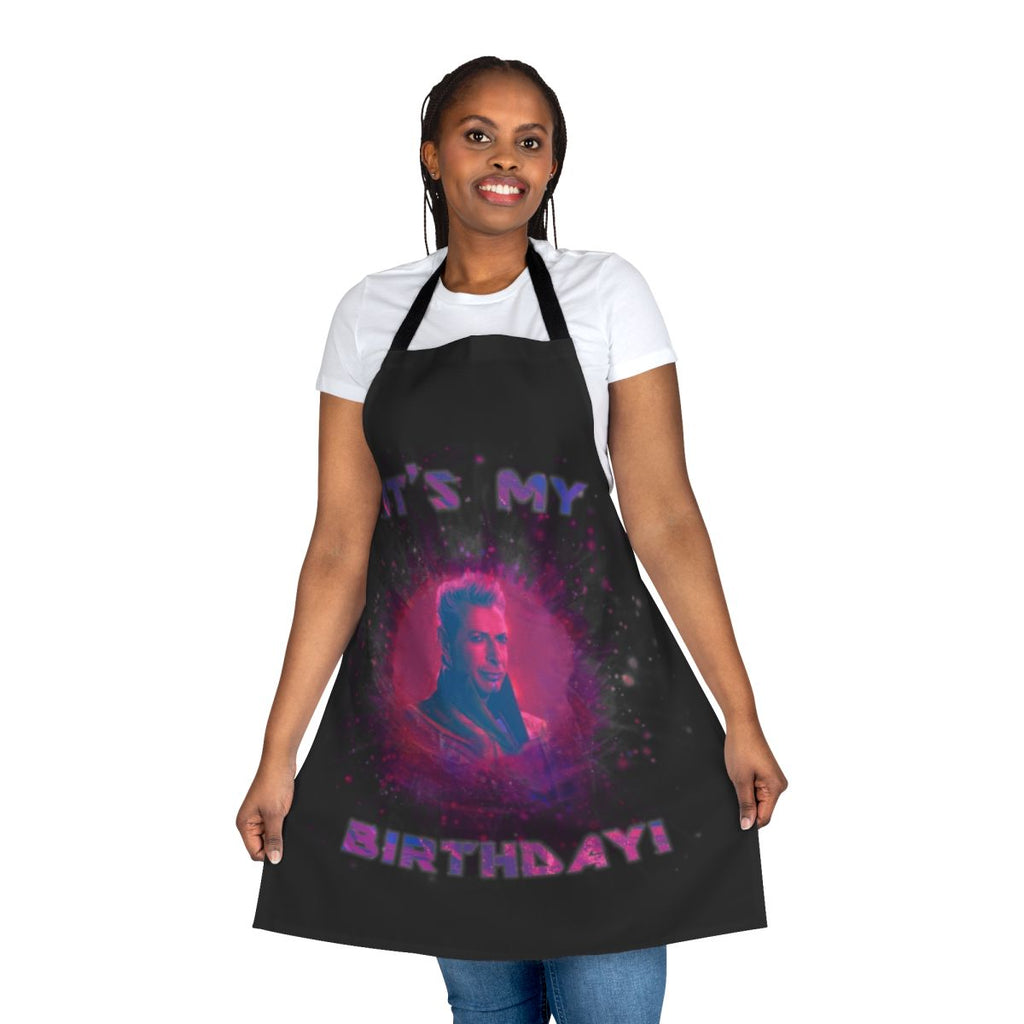 Grandmaster-inspired apron with Marvel characters for birthday celebrations