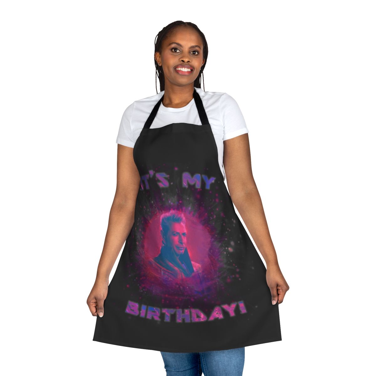 Grandmaster-inspired apron with Marvel characters for birthday celebrations
