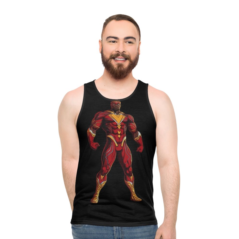 Superhero black unisex tank top