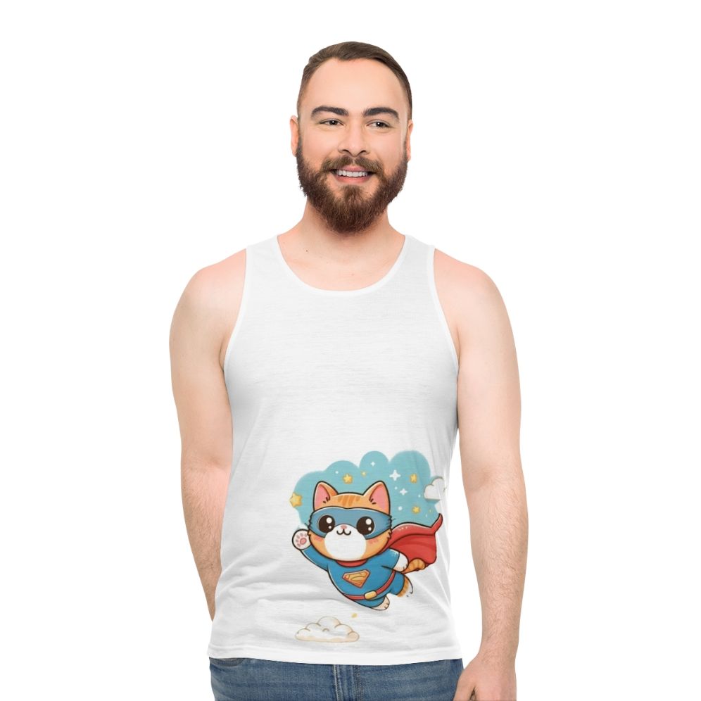Superhero cat unisex tank top