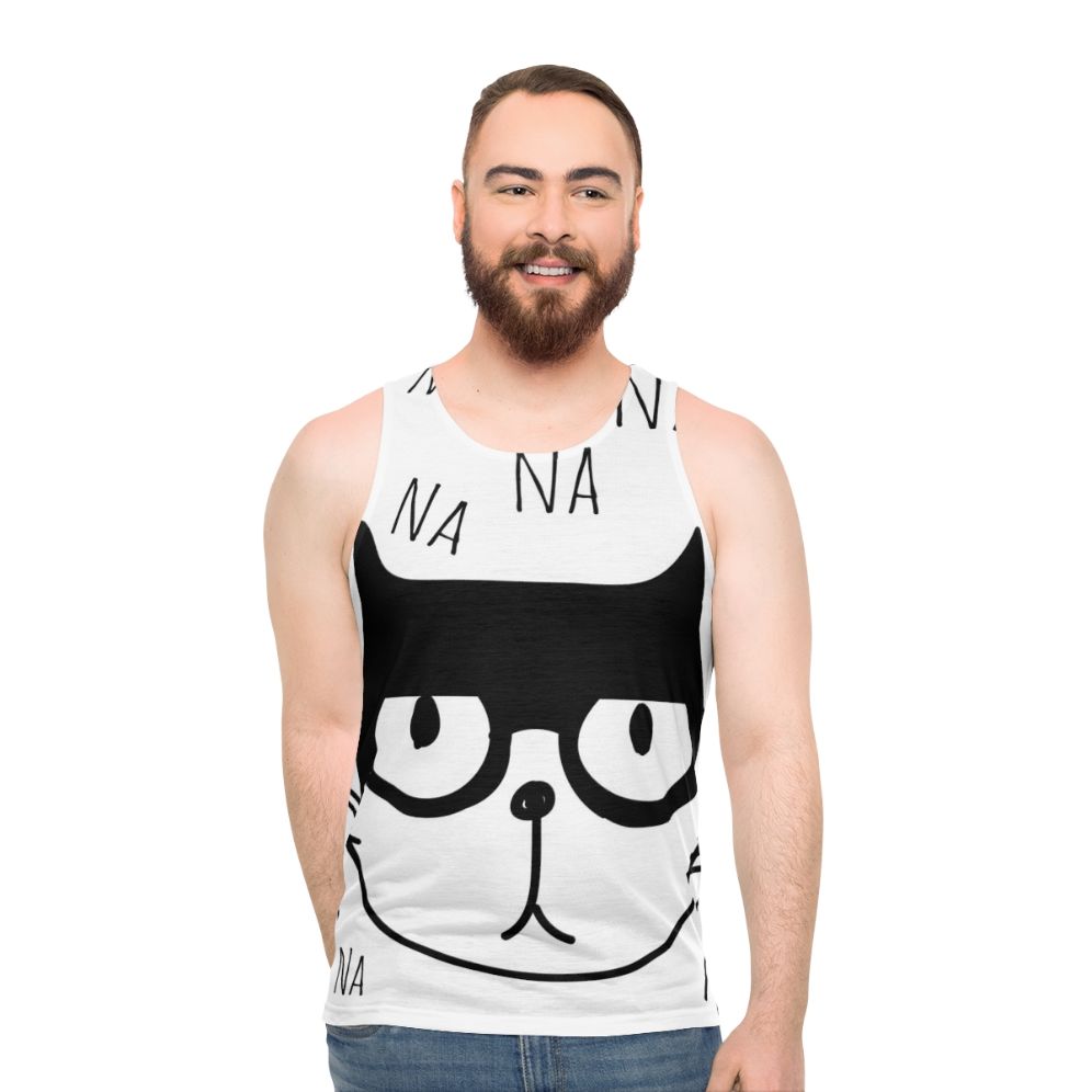 Superhero cartoon cat unisex tank top