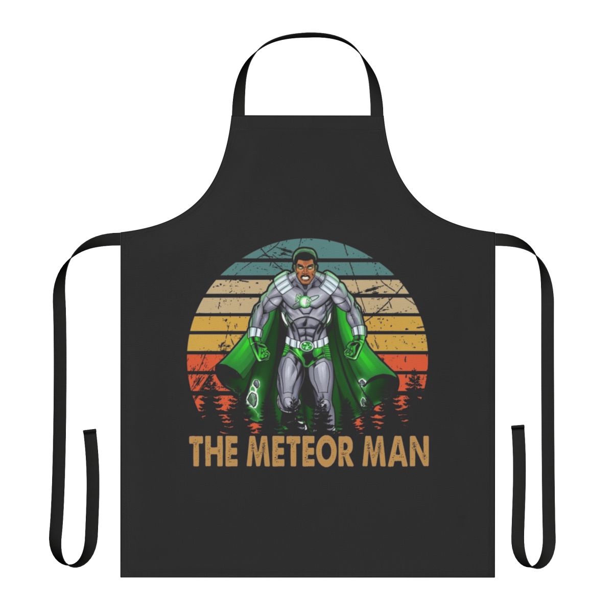 Painting a superhero design on a black apron, perfect for fans of comedy films and superhero enthusiasts.