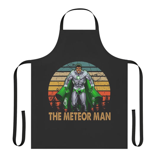 Painting a superhero design on a black apron, perfect for fans of comedy films and superhero enthusiasts.