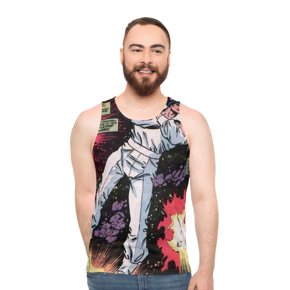 Superhero comic book beyonder space unisex tank top