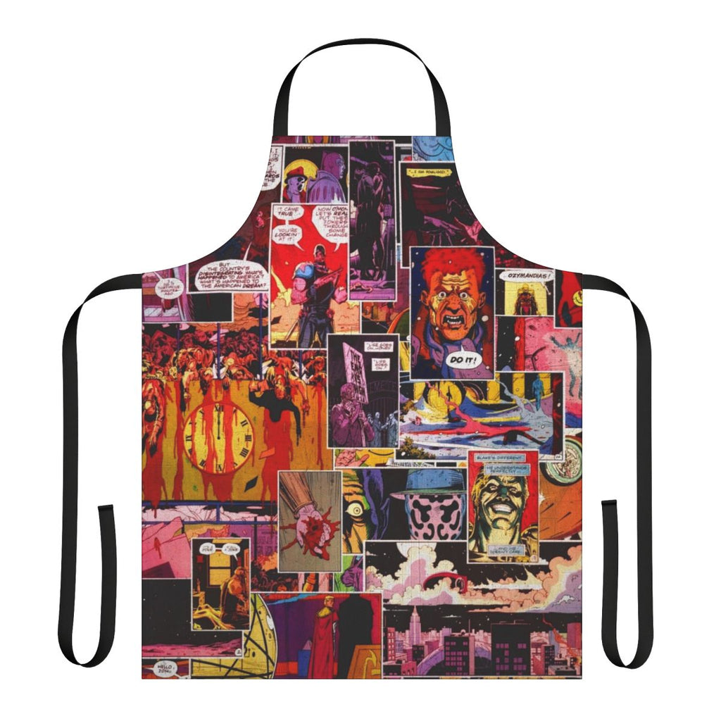 Watchmen character collage printed on an apron.