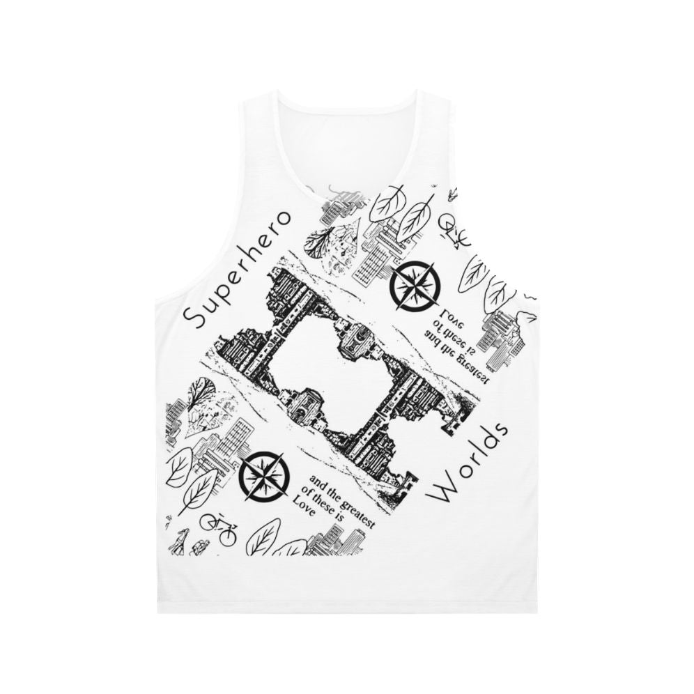 Superhero dimensional worlds unisex tank top