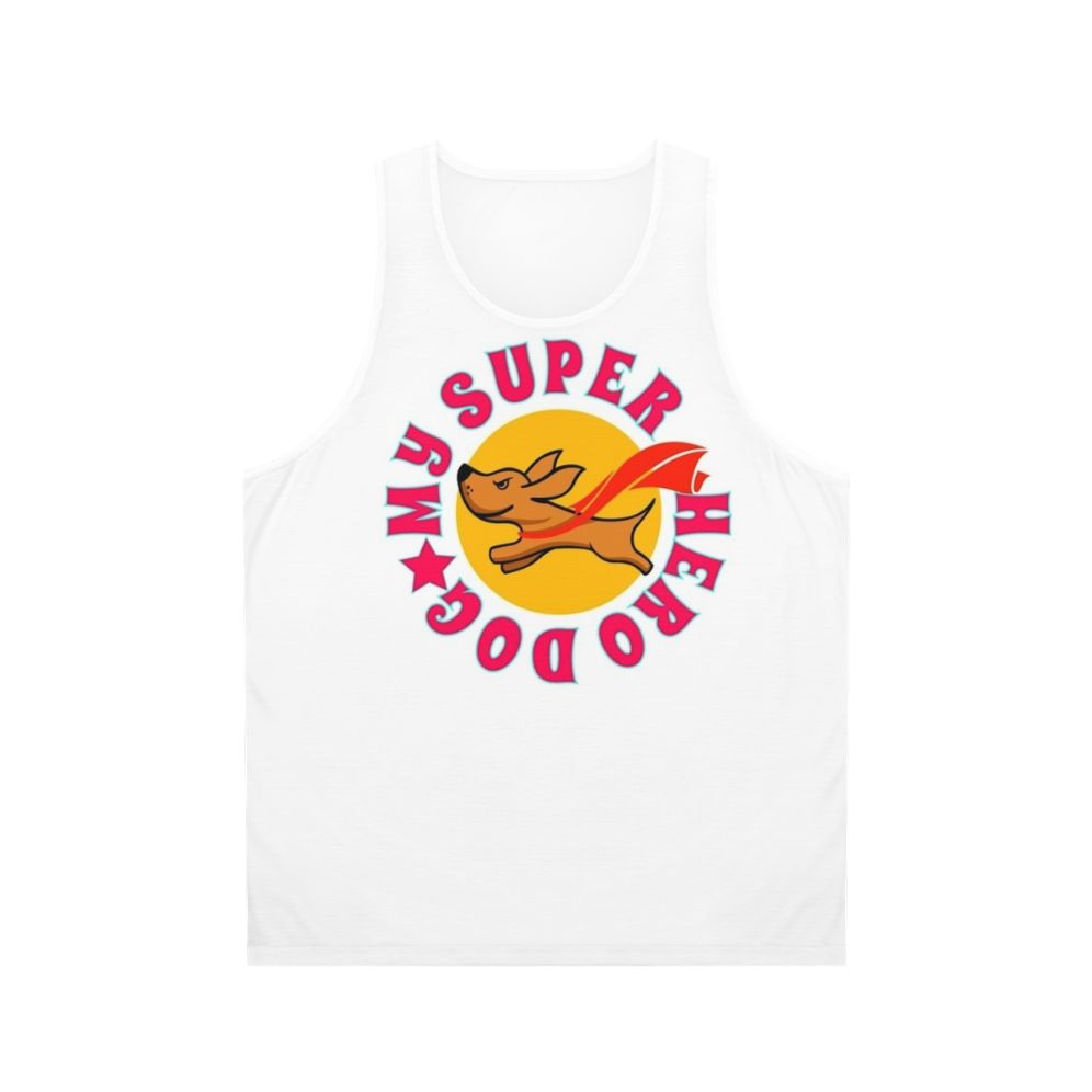Superhero dog printed unisex tank top