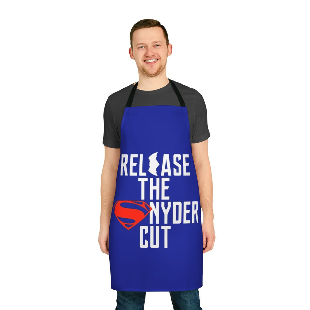 A high-quality apron featuring a superhero design, perfect for fans of the Zack Snyder Justice League movie.