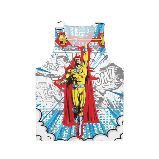 Superhero-inspired gym tank top for muscle building