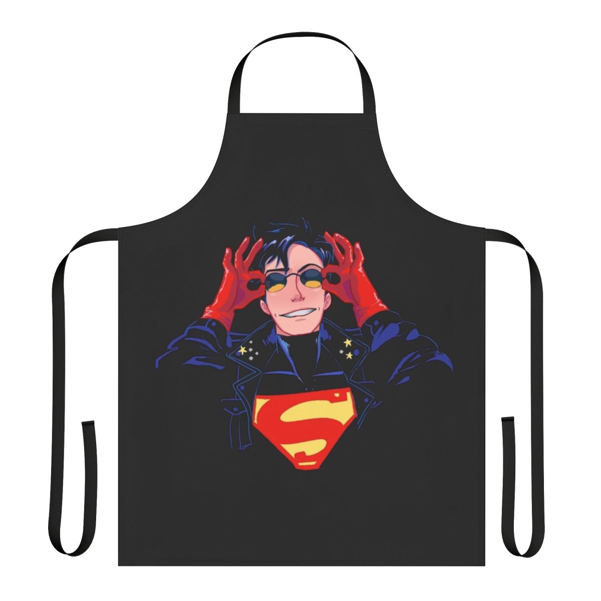 Superhero-themed apron featuring the iconic Superboy design