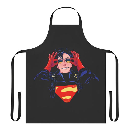 Superhero-themed apron featuring the iconic Superboy design