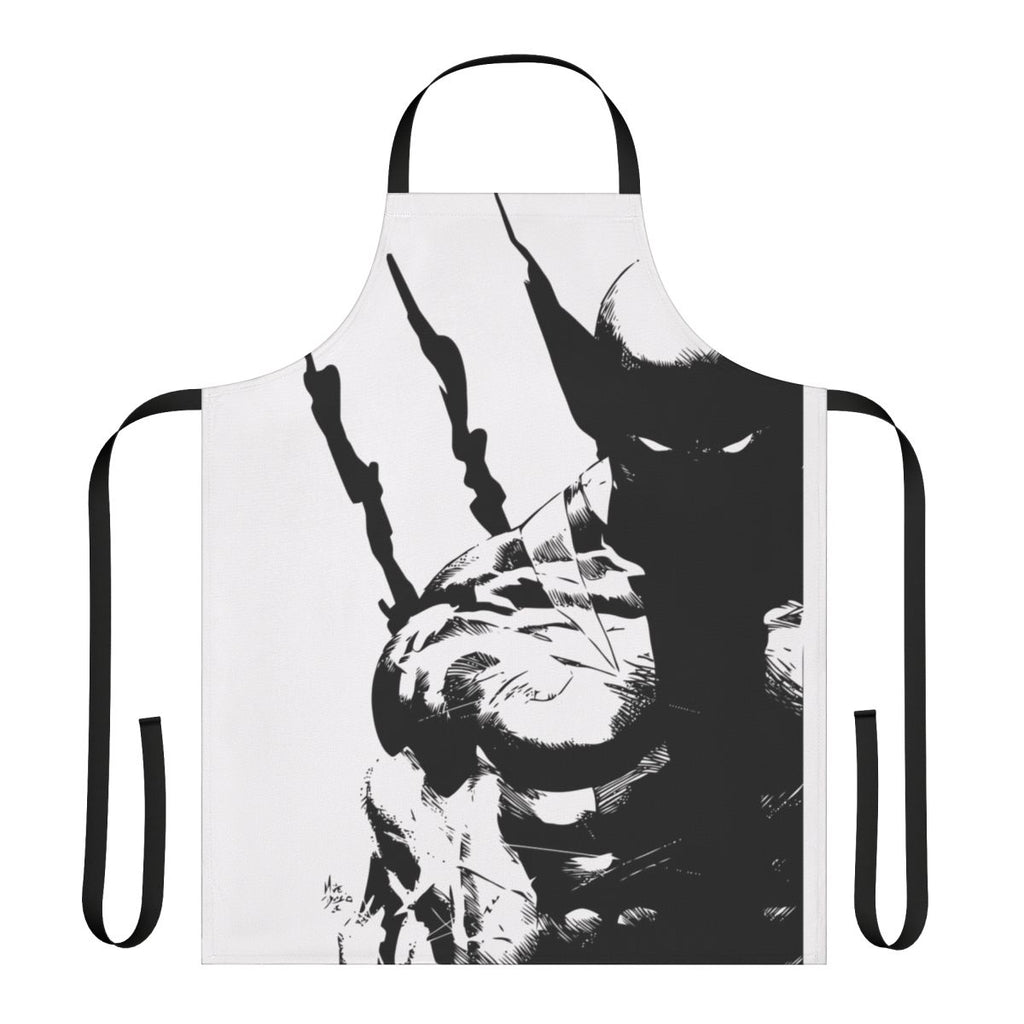 Superhuman-themed apron with Wolverine and X-Men inspired design
