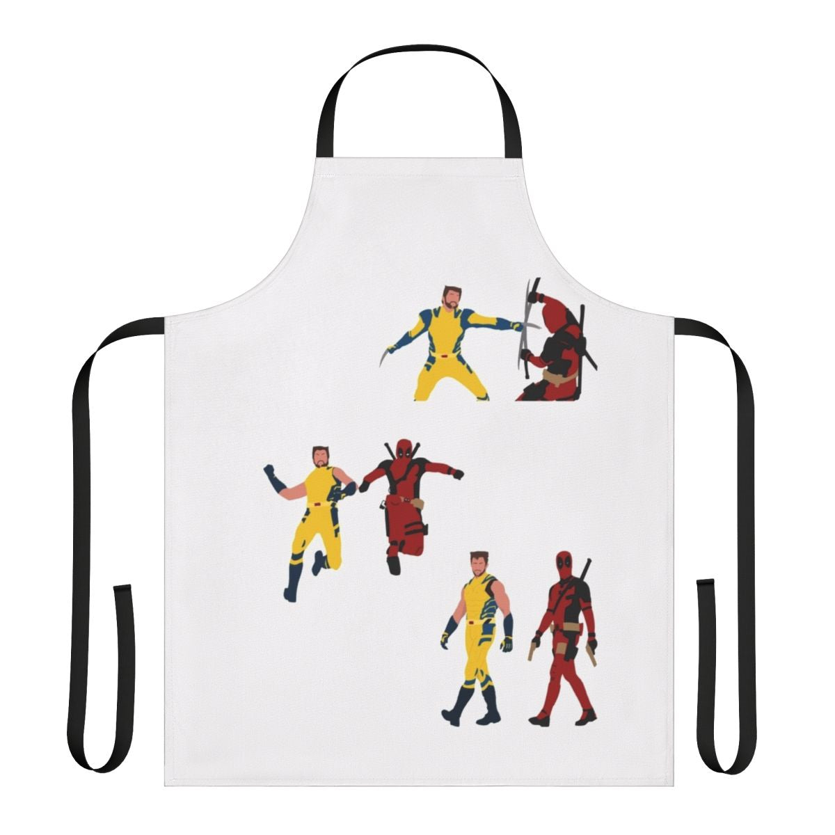 Superhero-themed apron featuring popular Marvel characters